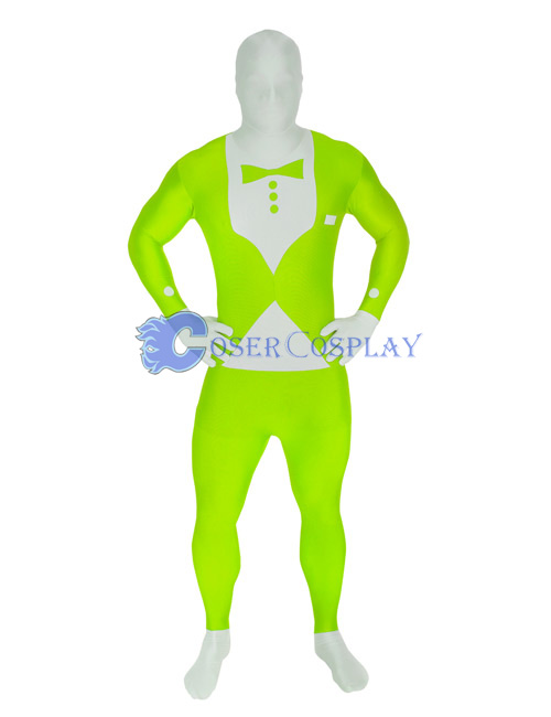 Olive Green Tuxedo Morphsuit Zentai